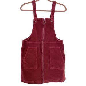 Wild Fable Corduroy Zip Overall Jumper Mini Skirt Rust, Size Medium